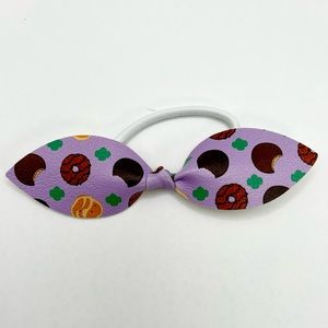 🍪Girl Scout cookie ponytail bow! Vegan leather. Handmade.